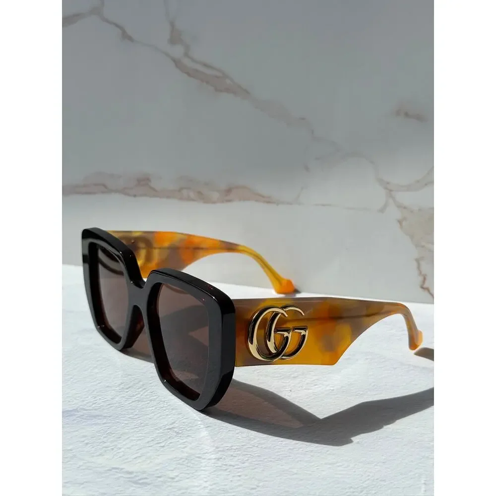 NEW Gucci GG0956S Havana Brown Marmont Oversized Sunglasses
